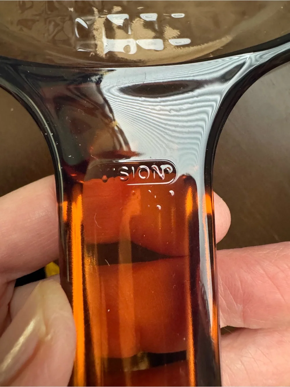 Vtg Corning Vision Saucepan. 0.5L Amber with Lid Pyrex